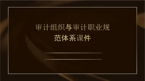 审计组织与审计职业规范体系课件