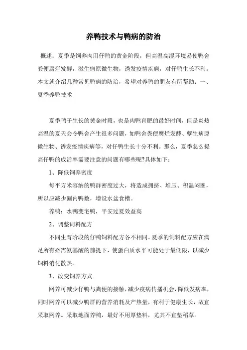 养鸭技术与鸭病的防治.doc