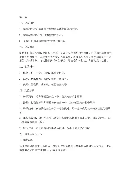 多倍体实验报告(3篇)