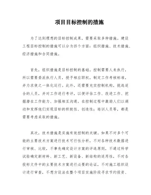项目目标控制的措施