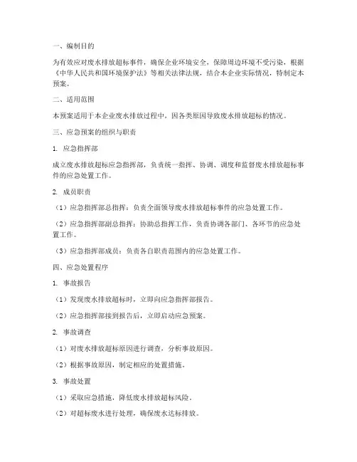 废水排放超标应急预案