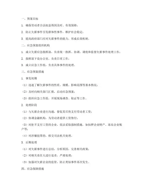 欠薪出台应急预案