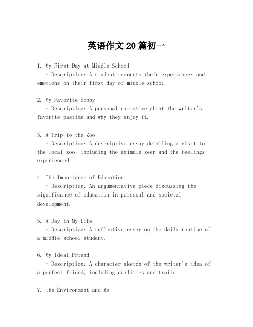 英语作文20篇初一