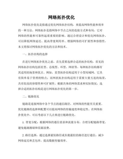 网络拓扑优化