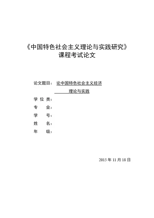 中国特色社会主义理论与实践论文