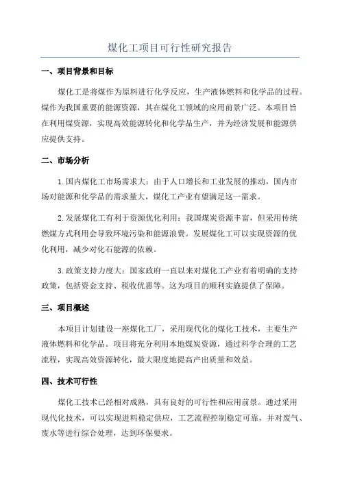 煤化工项目可行性研究报告