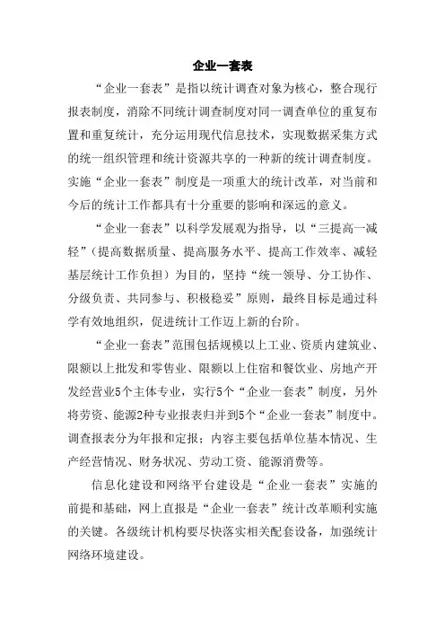 企业一套表