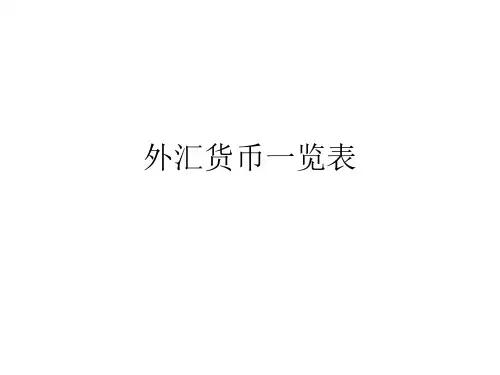 外汇货币一览表