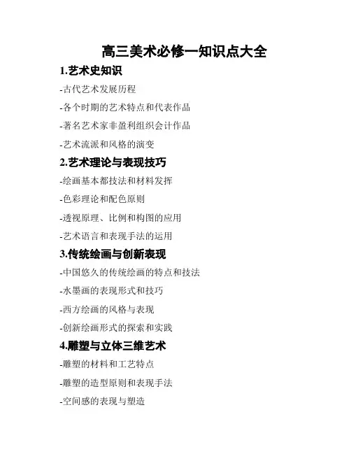 高三美术必修一知识点大全
