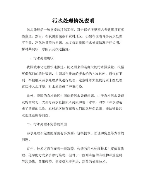 污水处理情况说明