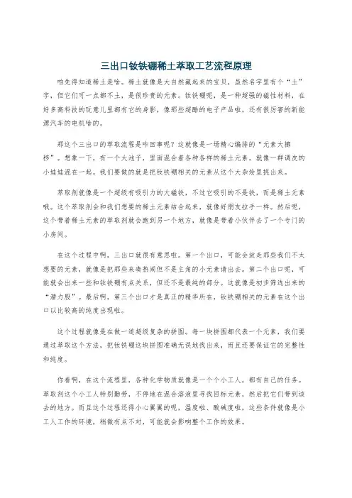 三出口钕铁硼稀土萃取工艺流程原理