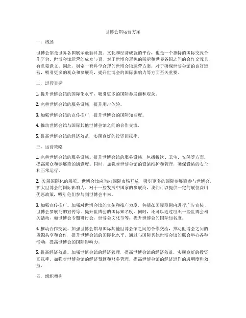 世博会馆运营方案