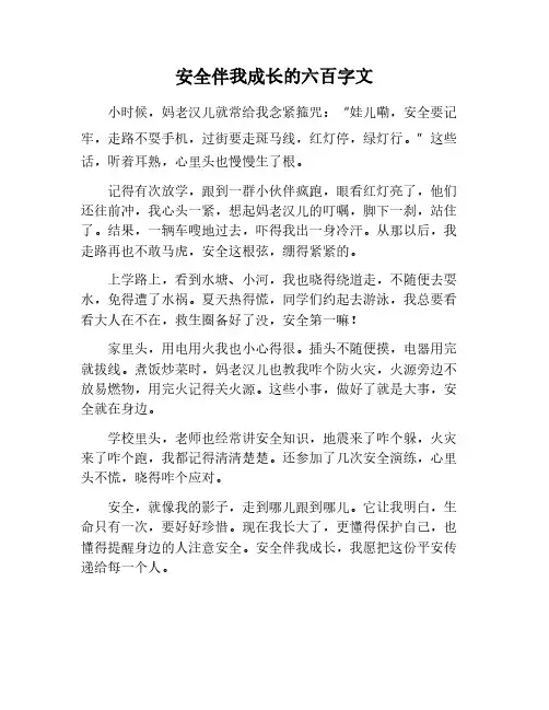 安全伴我成长作文600字左右