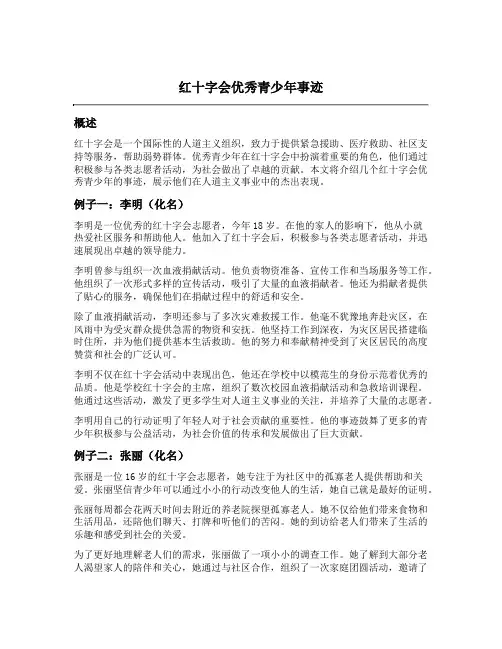 红十字会优秀青少年事迹