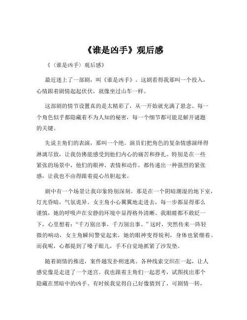 《谁是凶手》观后感