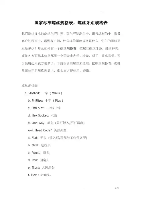 国标自攻螺丝详细尺寸表-m4自攻螺丝国标