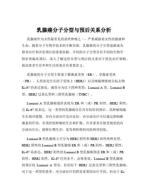 乳腺癌分子分型与预后关系分析