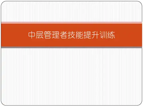 中层管理者技能提升训练精品PPT课件