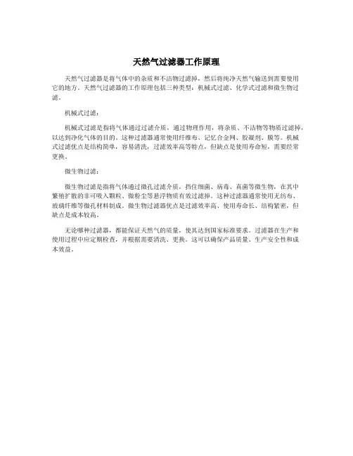 天然气过滤器工作原理