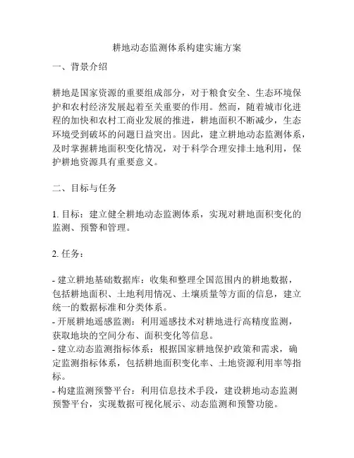 耕地动态监测体系构建实施方案