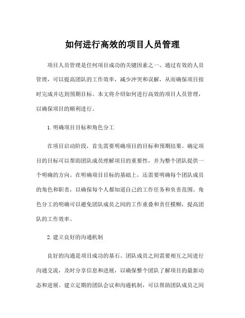 如何进行高效的项目人员管理