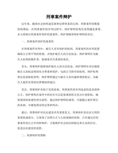 刑事案件辩护