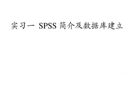 SPSS简介