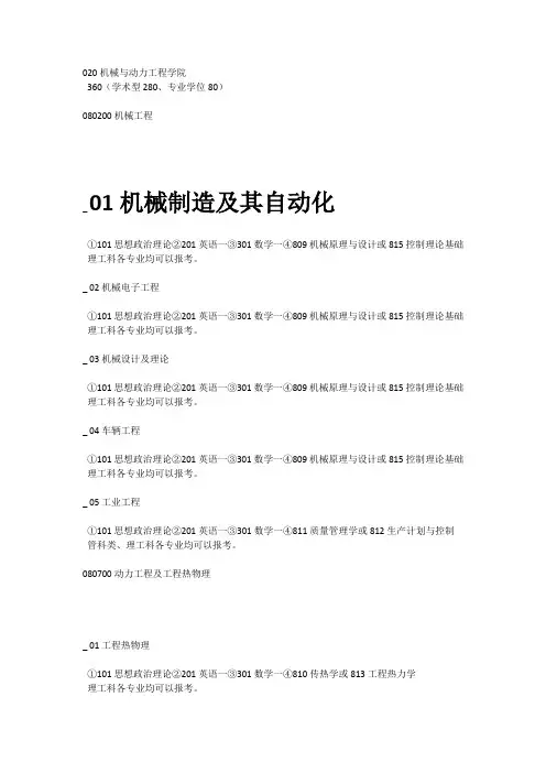 上海交通大学考研科目