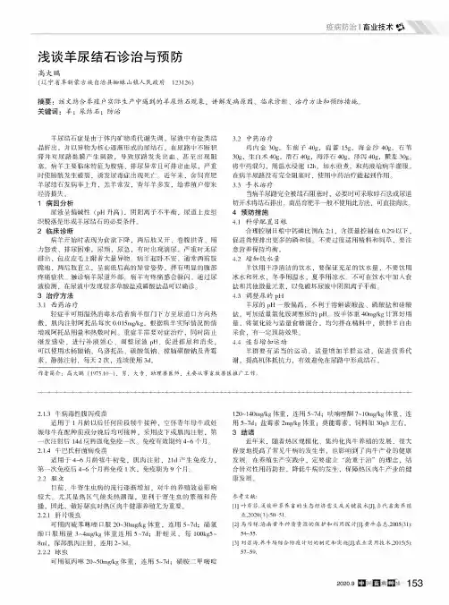 浅谈羊尿结石诊治与预防