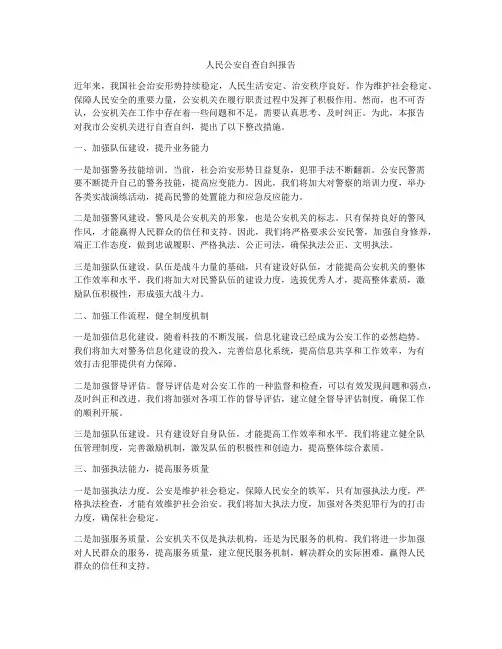 人民公安自查自纠报告
