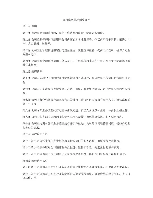 公司流程管理制度文件