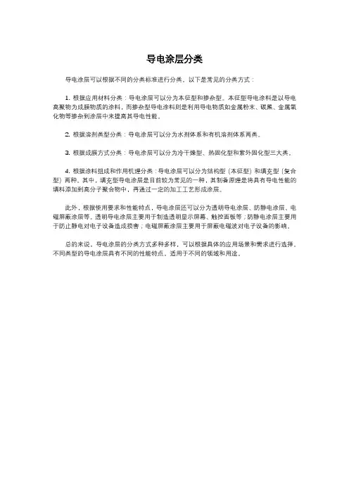 导电涂层分类