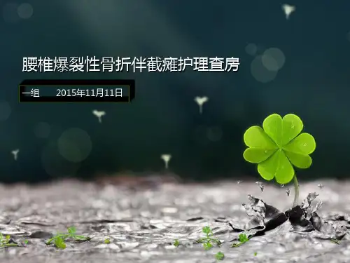 腰椎爆裂性骨折伴截瘫护理_查房2