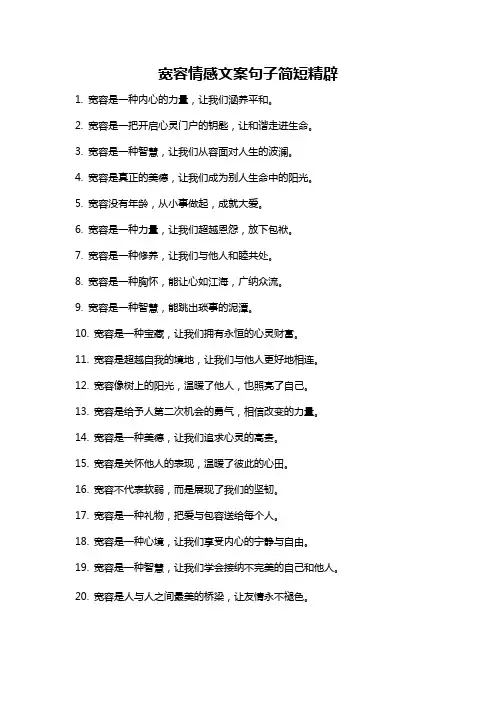 宽容情感文案句子简短精辟