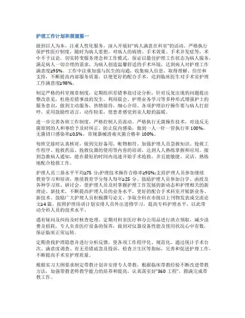 2023年护理工作计划和展望(精选8篇)