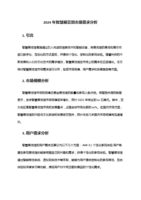 2024年智慧展览馆市场需求分析