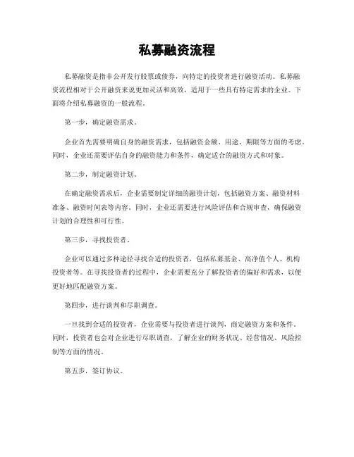 私募融资流程