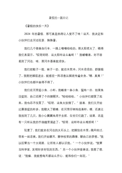 暑假的一篇日记