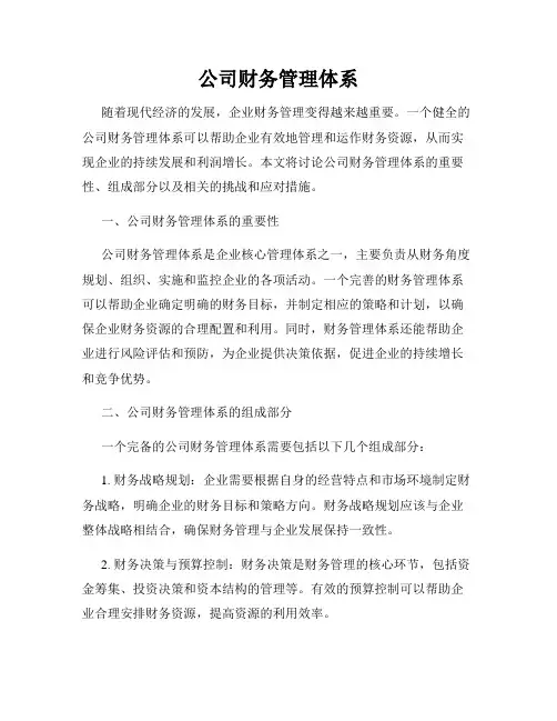 公司财务管理体系