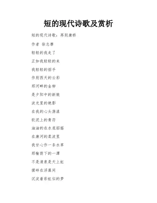 短的现代诗歌及赏析