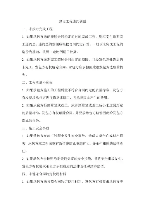 建设工程违约罚则