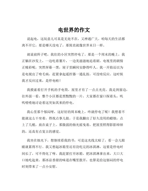 电世界的作文