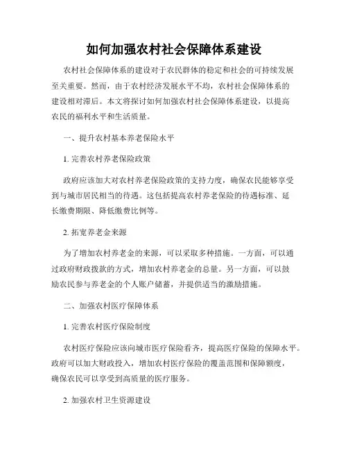 如何加强农村社会保障体系建设