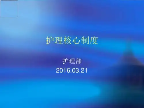 护理核心制度范本(共 30张PPT)
