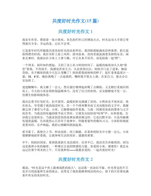 共度好时光作文(15篇)