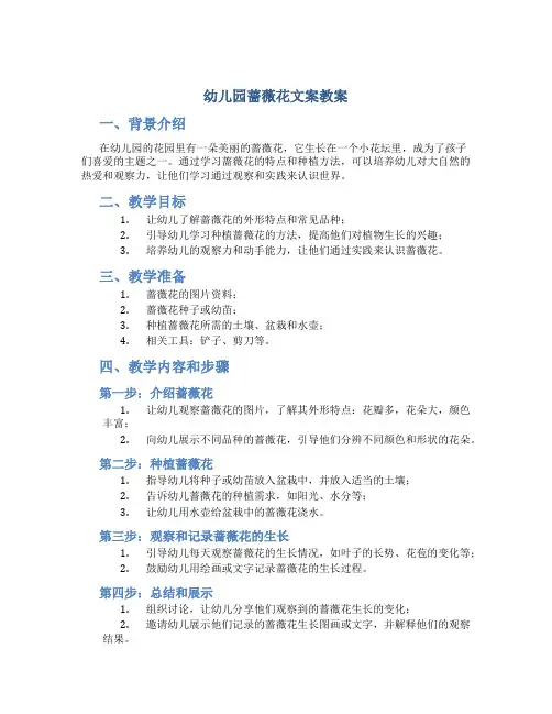 幼儿园蔷薇花文案教案