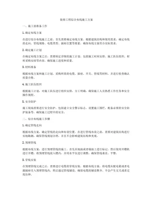 装修工程综合布线施工方案