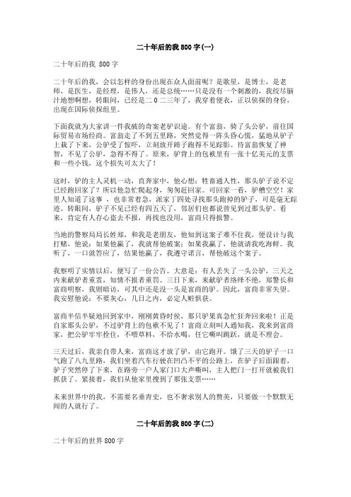 二十年后的我800字