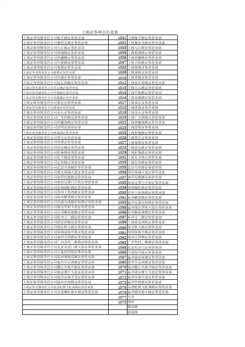 上海证券营业部网点