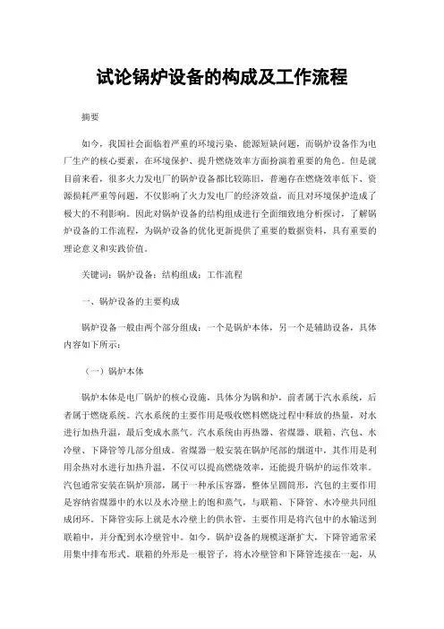 试论锅炉设备的构成及工作流程